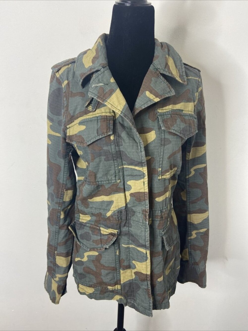 Madewell Camo Outbound Jacket Women Small Army Green Camouflage Utility Ripstop